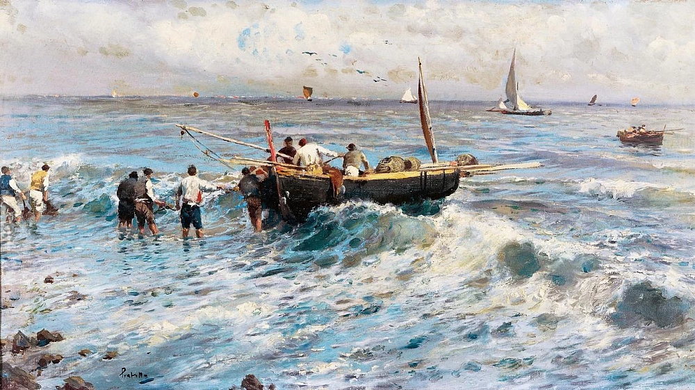   200-Paesaggio marino con pescatori
